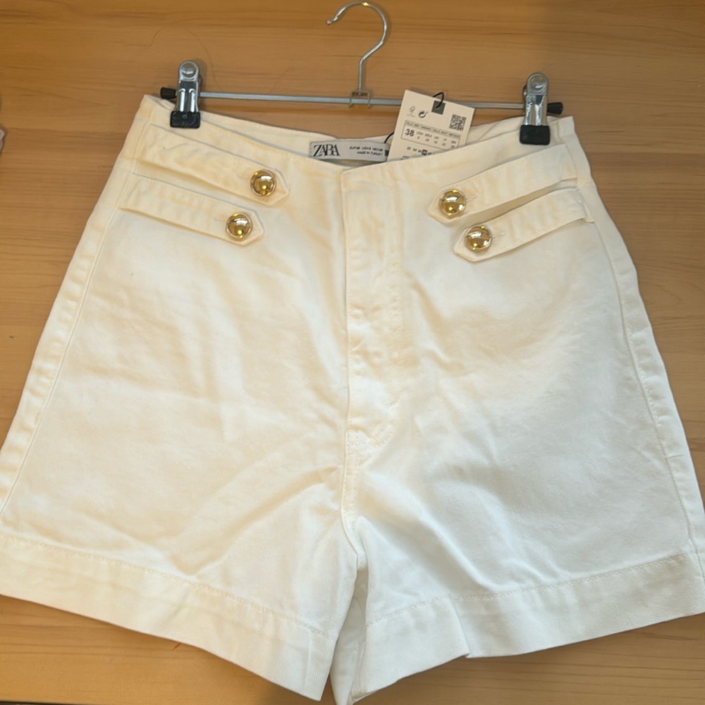NWT Zara White Denim Shorts